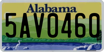 AL license plate 5AV0460