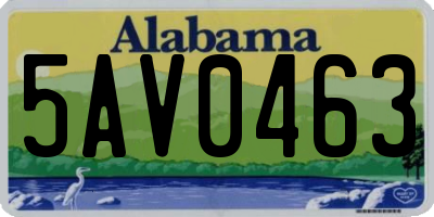 AL license plate 5AV0463