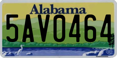 AL license plate 5AV0464