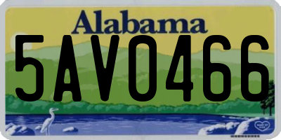 AL license plate 5AV0466