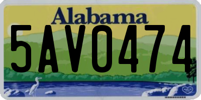 AL license plate 5AV0474