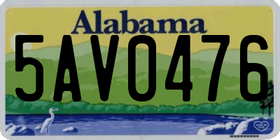 AL license plate 5AV0476