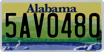 AL license plate 5AV0480