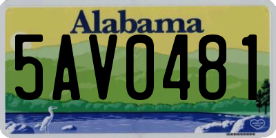 AL license plate 5AV0481