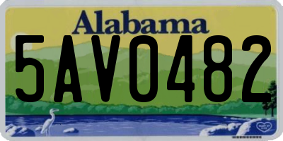 AL license plate 5AV0482