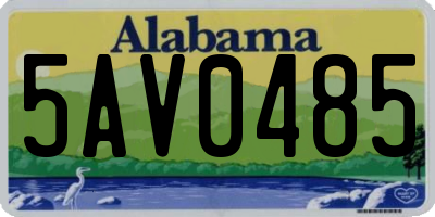 AL license plate 5AV0485