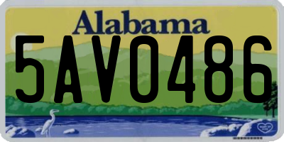 AL license plate 5AV0486