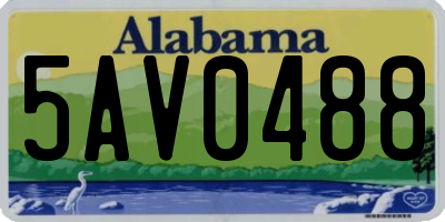 AL license plate 5AV0488