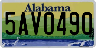 AL license plate 5AV0490