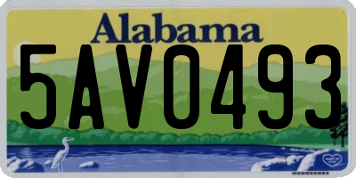 AL license plate 5AV0493