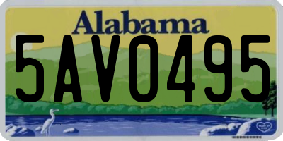 AL license plate 5AV0495