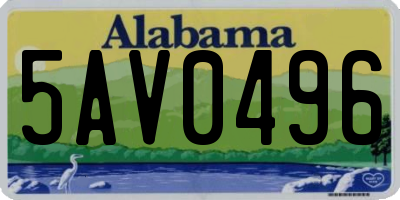 AL license plate 5AV0496