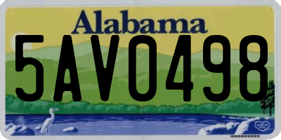 AL license plate 5AV0498