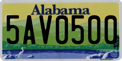 AL license plate 5AV0500