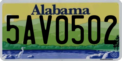 AL license plate 5AV0502
