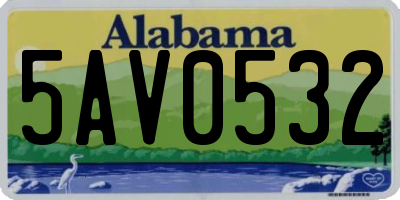 AL license plate 5AV0532