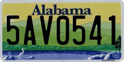AL license plate 5AV0541