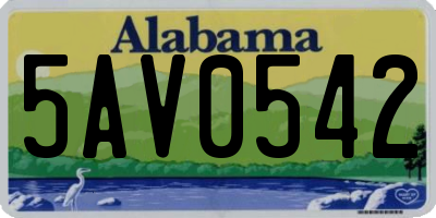 AL license plate 5AV0542