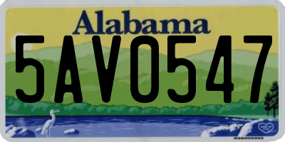 AL license plate 5AV0547