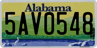 AL license plate 5AV0548