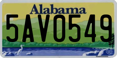 AL license plate 5AV0549