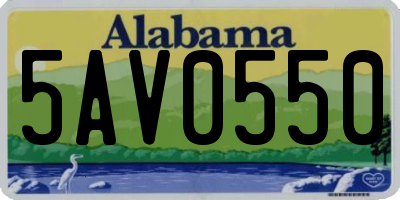 AL license plate 5AV0550