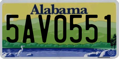 AL license plate 5AV0551