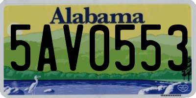 AL license plate 5AV0553