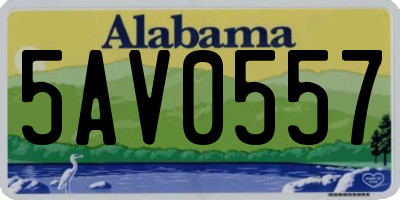 AL license plate 5AV0557
