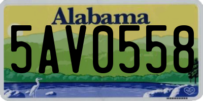 AL license plate 5AV0558