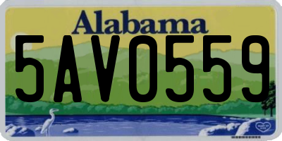 AL license plate 5AV0559