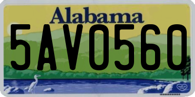 AL license plate 5AV0560