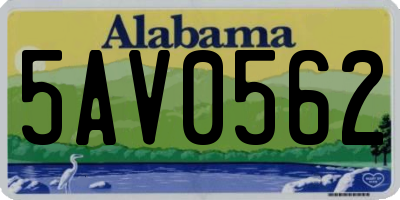 AL license plate 5AV0562