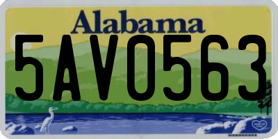 AL license plate 5AV0563