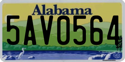AL license plate 5AV0564