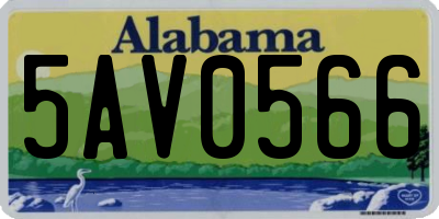 AL license plate 5AV0566