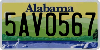 AL license plate 5AV0567