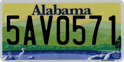 AL license plate 5AV0571