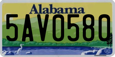 AL license plate 5AV0580