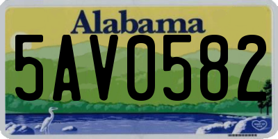 AL license plate 5AV0582