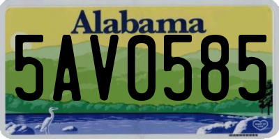 AL license plate 5AV0585