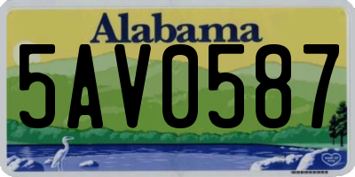 AL license plate 5AV0587