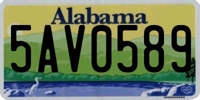 AL license plate 5AV0589