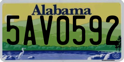 AL license plate 5AV0592