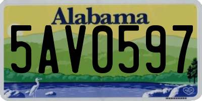 AL license plate 5AV0597