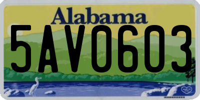 AL license plate 5AV0603