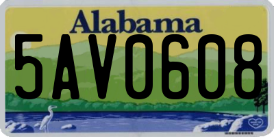 AL license plate 5AV0608
