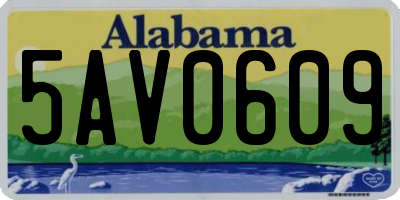 AL license plate 5AV0609