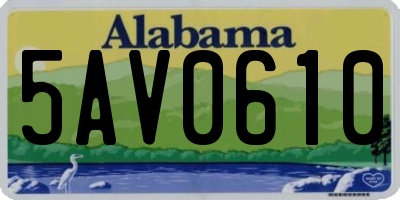 AL license plate 5AV0610