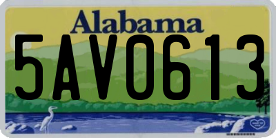 AL license plate 5AV0613